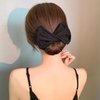 iRIIRIO 3pcs Hairstyle Twist Donut Hair Bun Maker Solid Color Bun Maker Cloth Hair Bun Wraps Lazy Hair Curler Cloth Hair Clips Deft Bun Maker (Black, White, Red)