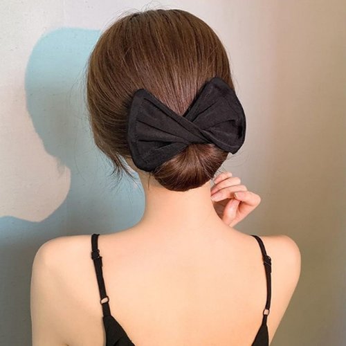 iRIIRIO 3pcs Hairstyle Twist Donut Hair Bun Maker Solid Color Bun Maker Cloth Hair Bun Wraps Lazy Hair Curler Cloth Hair Clips Deft Bun Maker (Black, White, Red)