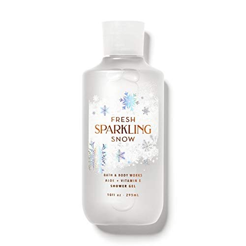 Bath and Body Works Fresh Sparkling Snow Shower Gel Wash 10 Ounce Winter 2020 Silver/Gray Bottle