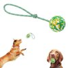 EFYUE Interactive Dog Toys Dog Toy Ball Interactive Natural Rubber Dog Rope Ball A Bite Resistant Ball A Toy Ball for Small and Medium-Sized Dogs (Camo Green)