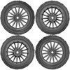 4Pack Vgoohobby OD2.83in 1/10 On Road Rubber Tires w/Nylon Wheel Rims 12mm Hex Compatible with HSP HPI Redcat Tamiya Traxxas 1/10 RC On Road Racing Touring Car (Black)