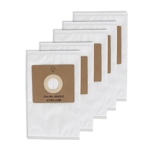 Atrix - AHLR-2 HEPA Filter Bags - Replacement Vac Filter Bag for AHSC-1 Lil' Red Vacuum Cleaner (5-Pack),white, 9.5" × 5.5" × 1"