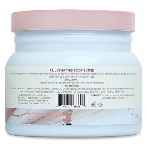 Manna Kadar Beauty Dead Sea Minerals Rejuvenating Body Butter, Aloe Cucumber, 13.52 Ounce (Pack of 1)