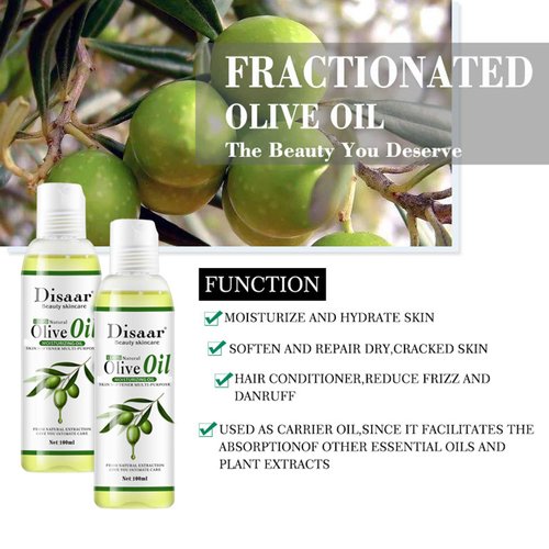 DISAAR Beauty Natural Softening Multi-Purpose Moisturizing Mineral Oil Relive Dry Skin 100ml/3.38fl.oz (Olive Oil)