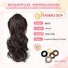 Cesomeey Ponytail Extension, 14 Inch Claw Clip in Ponytail Extension for women, Layered Wavy Hair Ponytail Extension, Soft Natural Looking Synthetic Hair Piece for Women (M2/33#-Dark Brown, 14Inch)