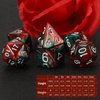 QMAY DND Dice Set - Polyhedral Dice (Red Mix Green) 7 Pcs for Dungeon and Dragons D&D RPG Role Playing Games Dice with Dice Bag
