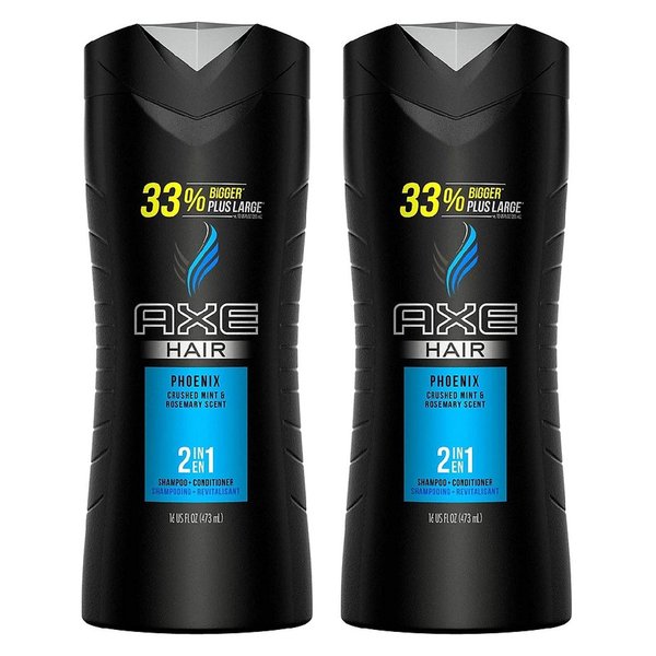 Axe Hair 2-in-1 Shampoo and Conditioner, Phoenix, 16 Fluid Ounce (Pack of 2)