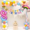 Rainbow Starry Number 4 Balloon,40 Inch Giant Number Balloon & Mini Crown Balloon for Birthday Balloons Party Decorations,Girl 4th Birthday Party Decorations,Foil Mylar Birthday Digital Balloon