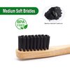 Virgin Forest Bamboo Toothbrush, Biodegradable Bamboo Charcoal Toothbrushes, Natural Eco Friendly Wooden Toothbrush 6-Pack