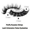 LuckForever 10 Pairs False Eyelashes Russian Strip Eye Lashes Wispy False Lash Fluffy Eyelash Extension Natural Look D Curly Volume Fake Eyelashes Reusable Eyelash Pack for Women Girls