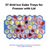 Ice Cube Trays for Freezer with Lid-37 Grid Silicone for Small Ice Cube Molds,Easy-Release Reusable in Organizer Bins or Ice Bucket for Cocktail bar or Iced Coffee Cup