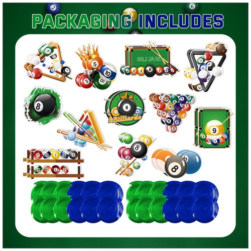 24 Pcs Billiards Hanging Decorations Billiard Hanging Swirls Ceiling Swirls Billiards Birthday Party Supplies for Billiards Party Decorations