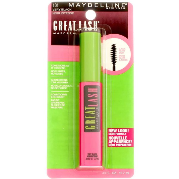Maybelline Great Lash Mascara, Very Black [101], 0.43 oz (Pack of 6)