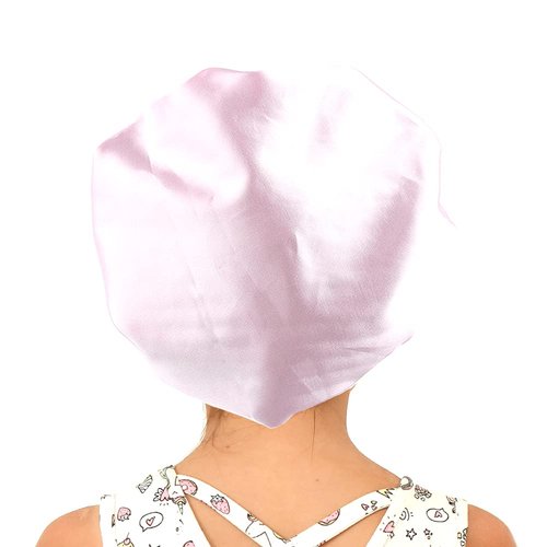 Sent Hair Kids Satin Bonnet Sleep Cap for Natural Hair, Double-Layers Comfortable Hair Bonnet, Wide Elastic Band Night Sleep Hat for Baby/Toddler/Child/Teens (Light Purple)