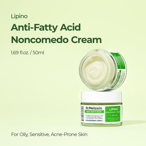 Dr.Melaxin Lipino Anti-Fatty Acid Noncomedo Cream | Daily Moisturizer Face Cream with Ceramide For Oily Skin | Smooths Skin Texture & Non-Comedogenic 1.69fl.oz