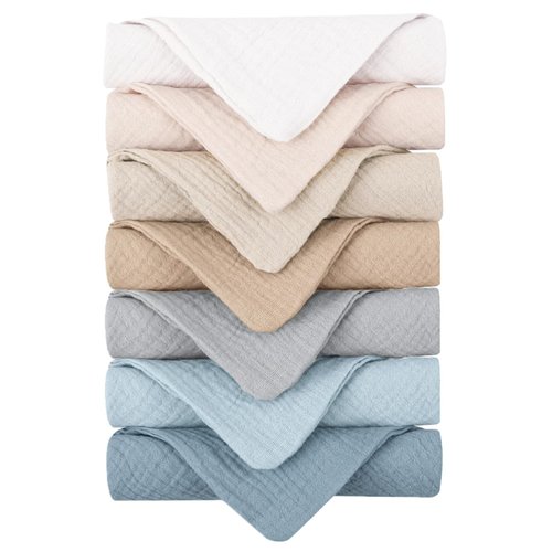 Konssy 7 Pack Face Cloths, Soft Wash Cloth for Washing Face, Cotton Face Towels for Sensitive Skin Women Facial Makeup Remover Reusable Absorbent Washcloths （11 x 11 Inch）