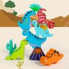 LICRAFT Dinosaur Wooden Stacking Toys for 3 4 5 6 7 8 Year Old Boys Girls Balance Competition Game for Family Birthday Dinosaur Stacking Building Toy for Toddlers