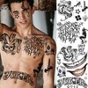 TASROI 5 Sheets 3D Joker Tattoos Hand Face Halloween Makeup Kit, Smile Face Ghost Clown Damaged Joker Temporary Tattoo For Men Women Adults, Scary Prisoner Fake Tattoo Stickers Halloween