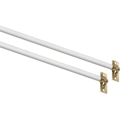 7"- 11.5" 5/16 SWIVEL END WHITE SASH CURTAIN RODS 2 PER PACK