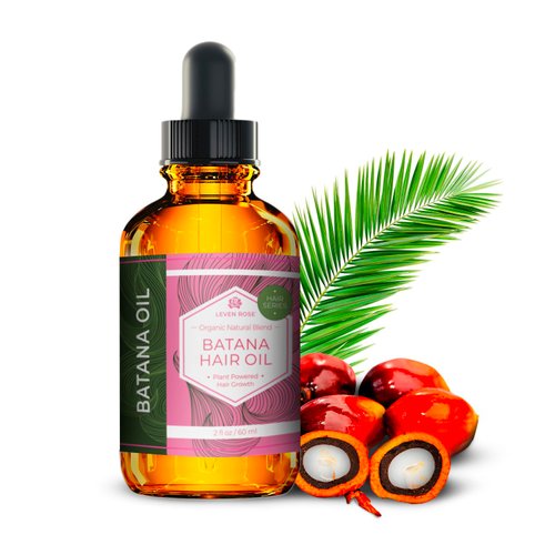 Leven Rose Organic Batana Oil Hair Serum for Hair Growth, 2 oz - Repairs Split Ends, Dry Damaged ...