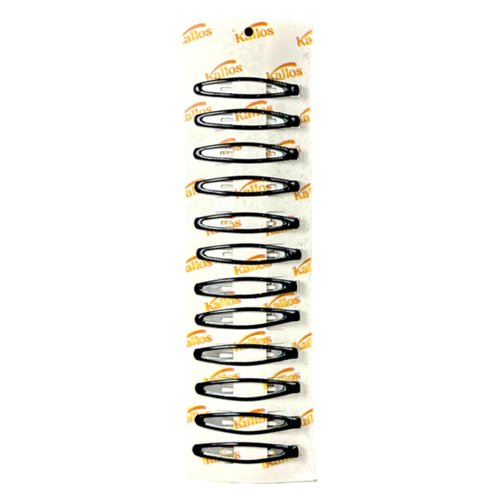 Kàllos 2.5 inch -12 Pack - Black Oval Contour Hair Snap Clips, Non Slip Metal Hair Clips Hair Barrettes In Elegant Design, And Perfect Hair Styling Accessories For Girls And Women. (Black)
