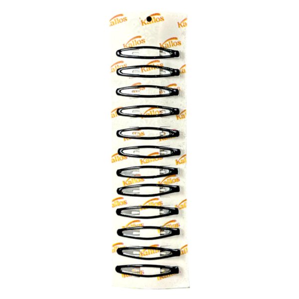 Kàllos 2.5 inch -12 Pack - Black Oval Contour Hair Snap Clips, Non Slip Metal Hair Clips Hair Barrettes In Elegant Design, And Perfect Hair Styling Accessories For Girls And Women. (Black)