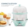 Elite Gourmet EGC1405M 2-Tiered Rapid Egg Cooker, 5-Egg Poacher, Omelets, Soft, Medium, Hard-Boiled Eggs with Auto Shut-Off and Buzzer, BPA Free, 14 eggs, Mint