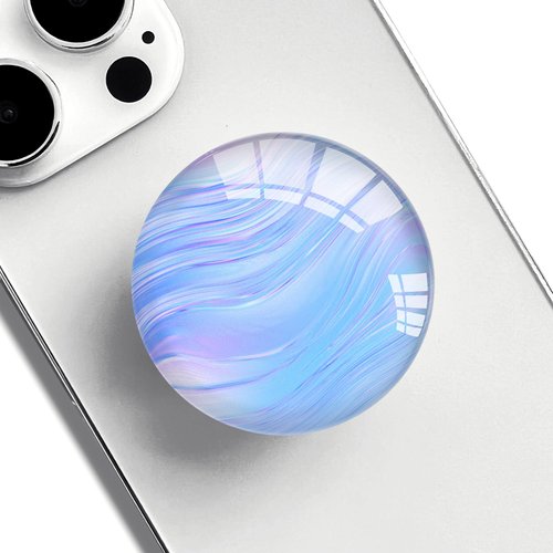 Ksadiye Phone Grip with Expanding Kickstand,Cell Smartphones Collapsible Stand Blue Purple Line Design for Phone
