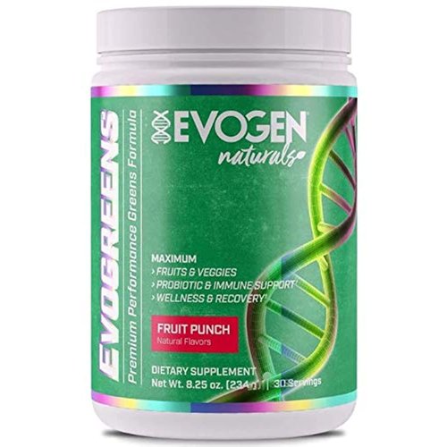Evogen Evogreens | Premium Performance Greens Superfood, Spirulina, Pomegranate, Probiotics, Kale | 30 Servings … (Fruit Punch, 30 Servings)