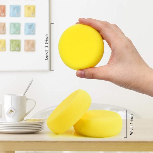 YoleShy 25 Pcs Painting Sponge, Artist Sponge for Watercolor, Crafts, Pottery, Clay, Ceramics, Face Painting & Household Use (2.8 Inch)