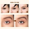 Microblading Eyebrow Pencil, Eyebrow & Eyeliner 2-in-1 Dual-Ended Eyebrow Pen with 4-Prong Micro-Fork-Tip Applicator and No-Skip Eyeliner Creates Natural-Looking Brows, Stay on All Day (Light Brown)