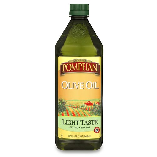 Pompeian Light Taste Olive Oil, Subtle Flavor, Perfect for Frying & Baking, Naturally Gluten Free, Non-Allergenic, Non-GMO, 32 FL. OZ.