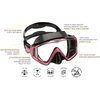Cressi Liberty Triside Spe Diving Mask, Black/Black/Pink
