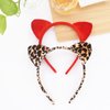 Melbelia Animal Ear Headbands Leopard Headbands, 2 Pcs Cat Ear Headband for Women Girls Cute Ear Costume Headband Hair Band Hair Accessories for Themed Events and Party Decoration (Red and Brown)