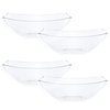 PLASTICPRO Disposable 32 ounce Square Serving Bowls, Party Snack or Salad Bowl, Medium, Plastic Crystal Clear Pack of 4