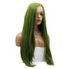 AFBeauty Soft Green Wig Olive Green Long Straight Lace Front Wigs for Women Natural Hairline Synthetic Neon Color Wigs with Baby Hair Glueless Hair Replacement Wigs Drag Queen Cosplay Daily 24”