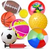 Ynanimery Balls for Toddlers 1-3, Toy Balls for Kids, Set of 8 Sport Toys with Pump/Beach Balls/Soccer/Basketball/Tennis/Football/Massage Balls/Rugby/Playground Ball for Indoor Outdoor Party Games