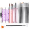 Oneleaf Nail Art Brushes Set - 27 PCS Nail Tool for Nail Art U V Gel Nail Brushes, Acrylic Nail Brushes, Liner Brushes, Dotting Tools, Dust Brush, Dual End Drawing Pen, Nail Design Kit