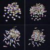 240pcs Popular 12 Styles FlatBack Crystals Mix Sizes Multi Shapes Glass Crystal AB Rhinestones For Nail Art Craft 3D Decorations Flat Back Stones Gems Set Box