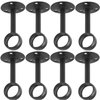 Anndason Curtain Rod Ceiling-Mount Bracket Curtain Rod Brackets Curtain Rod Holders (8 PCS, Black)