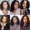 Amznlady Curly V Part Wig Human Hair Brazilian Virgin Human Hair Wigs for Black Women Upgrade U Part Wig Glueless Full Head Clip In Half Wig V Shape Wig No Leave Out 180% Density Natural Color 12 Inch