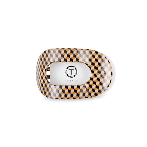 TELETIES - Small Flat Round Hair Clip - Fall Collection - Hair Claw Clips for Women - Strong Grip, Bendable Teeth, Curved Design - For All Hair Types and Textures - Gone Glamping