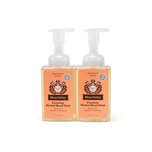 Moon Valley Herbal Foaming Hand Soap, Grapefruit Thyme 2 Pack, Vegan, Recyclable Bottle