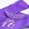 Casoty 16th Birthday Sash and Tiara for Girls, Sweet 16 Party Decorations, Purple Sweet 16 Sash and Tiara Set for Girls, 16 Birthday Decorations for Girls
