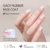 GAOY 6 Colors Rubber Base Gel Set, Jelly Builder Base Nail Gel Nude Sheer White Pink, 2-in-1 Soak Off Base Gel Nail Strengthener, Blush Jelly