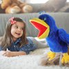 LOGOFUN Bird Hand Puppet Plush Animal Bird Toy with Movable Mouth Stuffed Bird Hand Puppets Doll for Pretend Play Storytelling Prop - Blue & Yellow 11.79IN