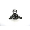 Generic Small mini silver metal gray blue rose flower crystal hair claw bridal clip