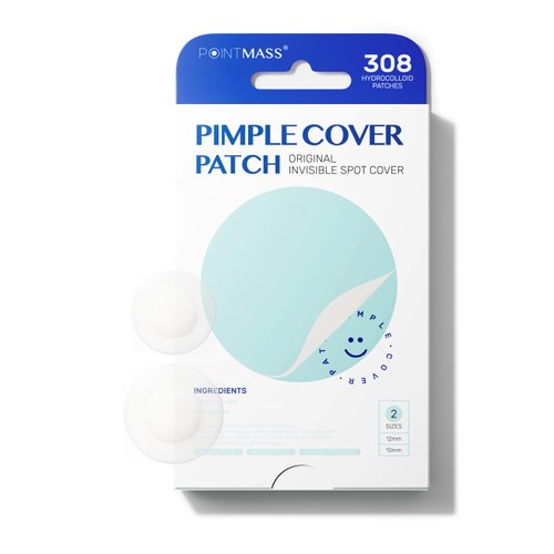 POINTMASS Pimple Patches for Face: 2 Size 308 Dots Invisible Hydrocolloid Acne Patch for Covering Zits and Blemishes, 0.1mm Ultra Thin Acne Spot Tea Tree Oil and Salicylic Acid