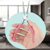 Supper Long Acrylic UV Gel Tips Sculpture Tweezers Clip, C Curve Nail Art Tools Nail Pincher Nipper, Stainless Steel Nail Shaping Tweezers for Manicure, Pedicure (Pink)