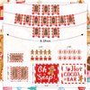 Hot Cocoa Bar Decoration Kit, Gingerbread Man Theme Hot Cocoa Bar Banner Christmas Hot Chocolate Bar Supplies Sign Toppings Labels Cup Stickers for Winter Baby Shower Christmas Birthday Decorations